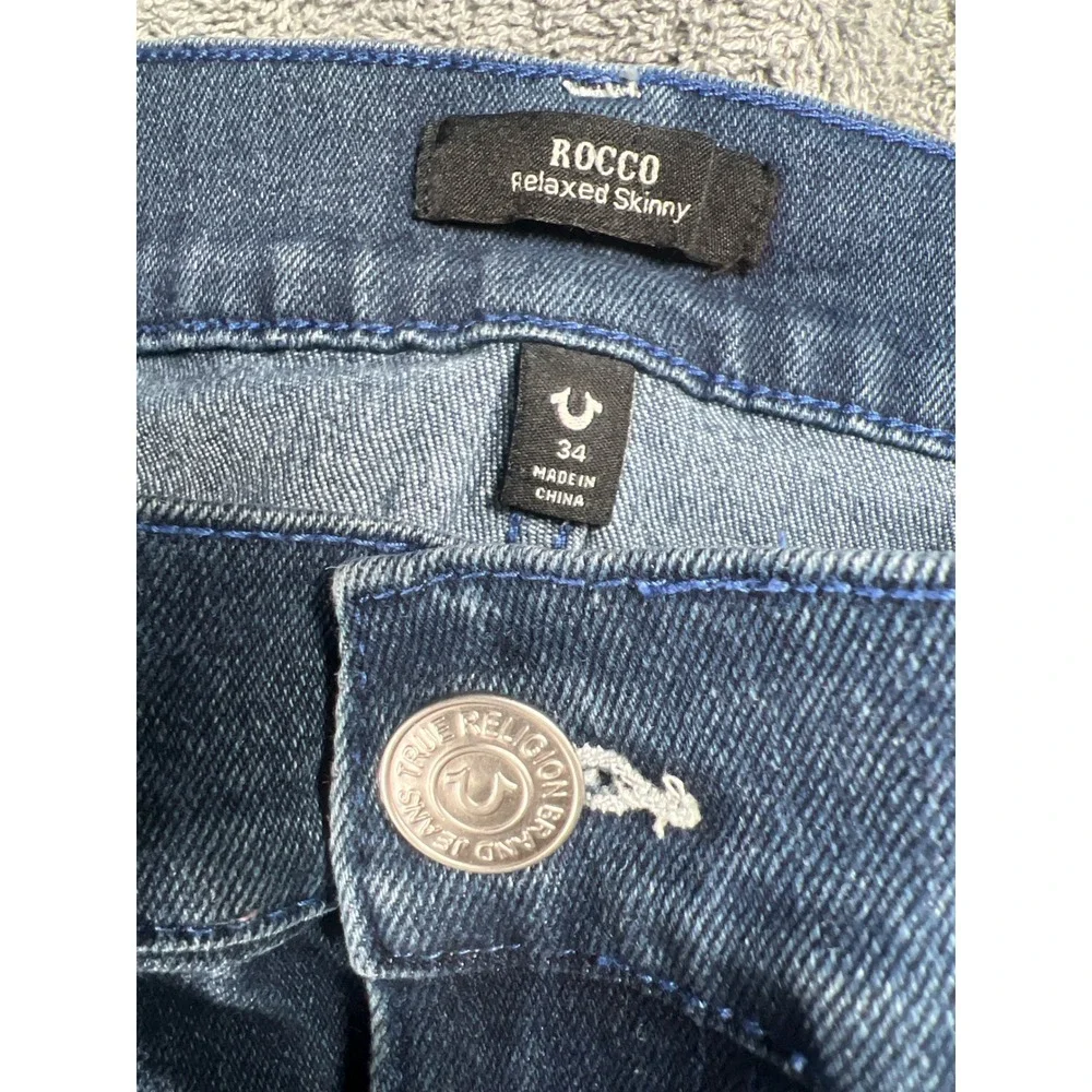 True Religion Rocco Relaxed‎ Skinny Jeans Dark Wash Mens Size 34